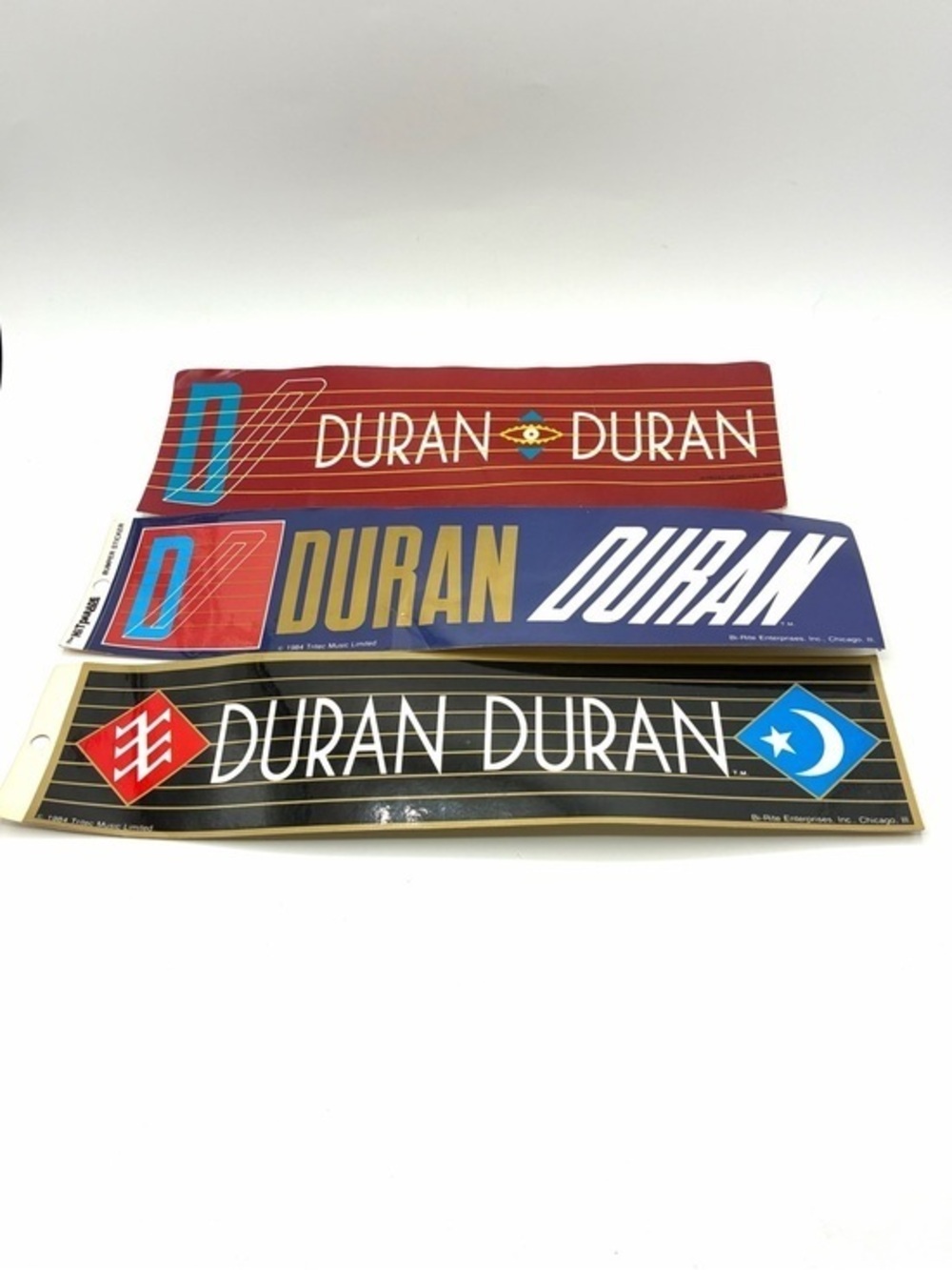 Vintage 1984 Duran Duran Bumper Sticker Lot Of 3 Original Band Memorabilia